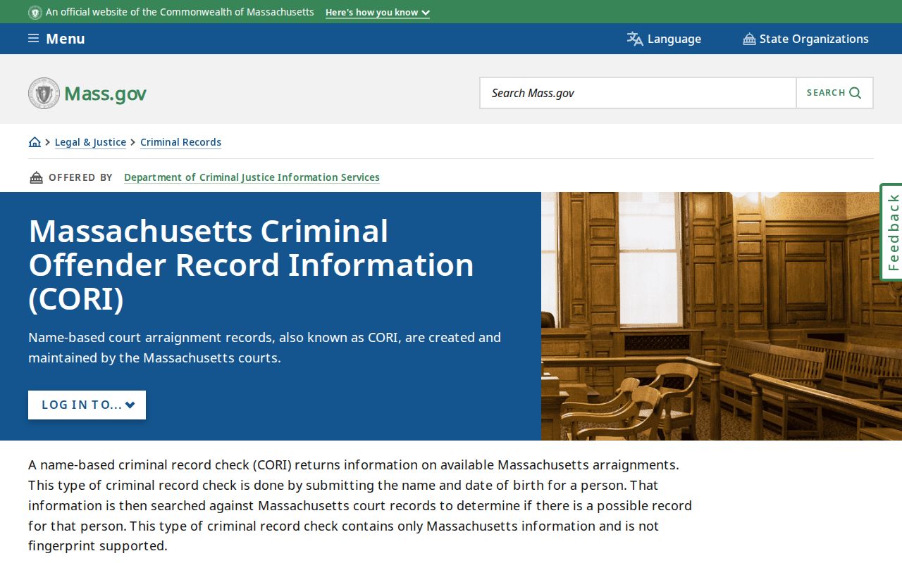 North Andover resident lookup reference for Massachusetts CORI access information